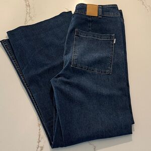 Articles Of Society Carine Dark Blue Wide Leg High Rise Jeans